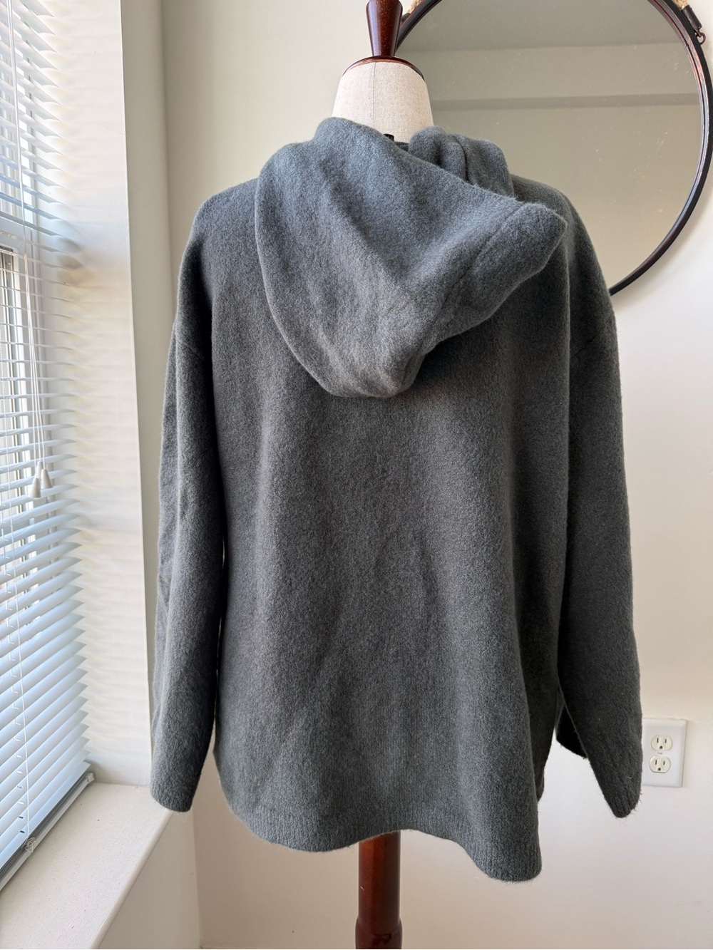 Zara Hooded Button Cardigan in Dark Gray - Picture 4 of 12